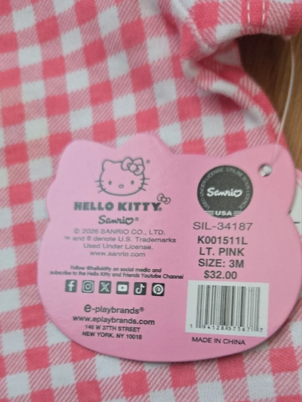 Hello Kitty Pink Peach Romper Set